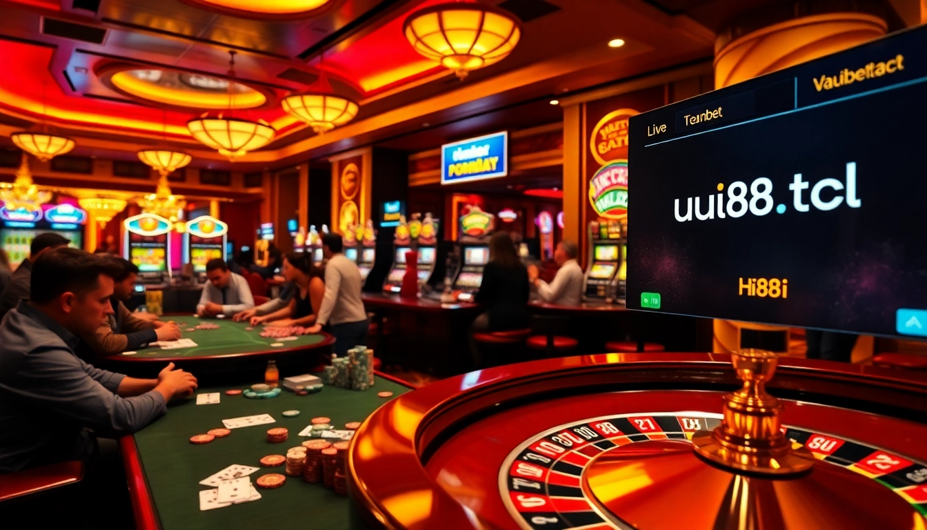 Experience thrilling casino action at https://uu88i.tech/, featuring vibrant poker games and spinning roulette wheels.