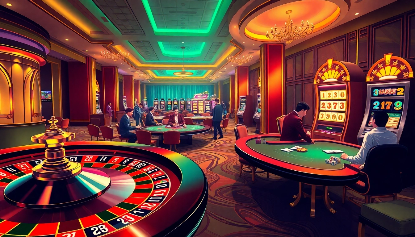 Experience the thrill of winning at cm88 as players engage in roulette and poker action in a vibrant casino setting.