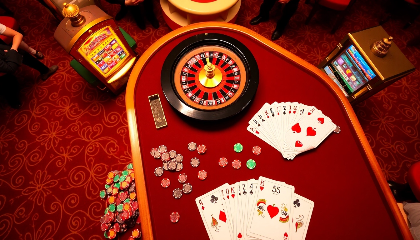 Experience the vibrant casino action at https://88aamobi.com/ with players at a roulette table surrounded by poker chips.