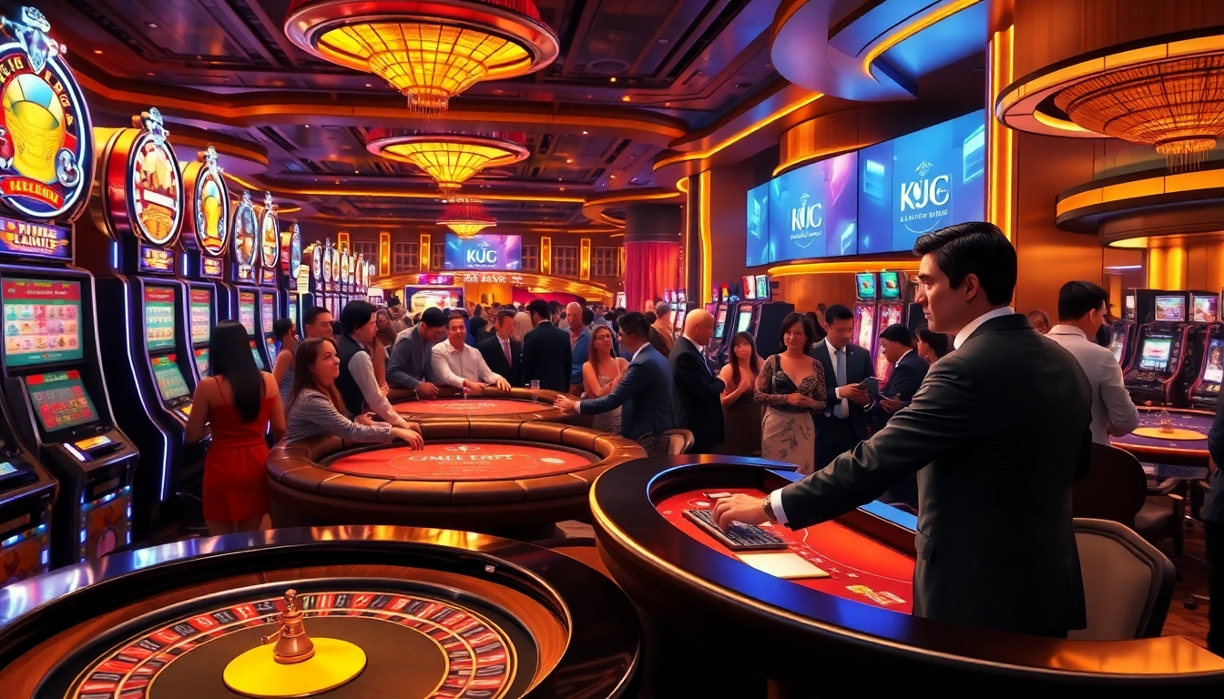 Experience the thrill of gambling at KJC686.com and immerse yourself in a vibrant casino setting filled with excitement.