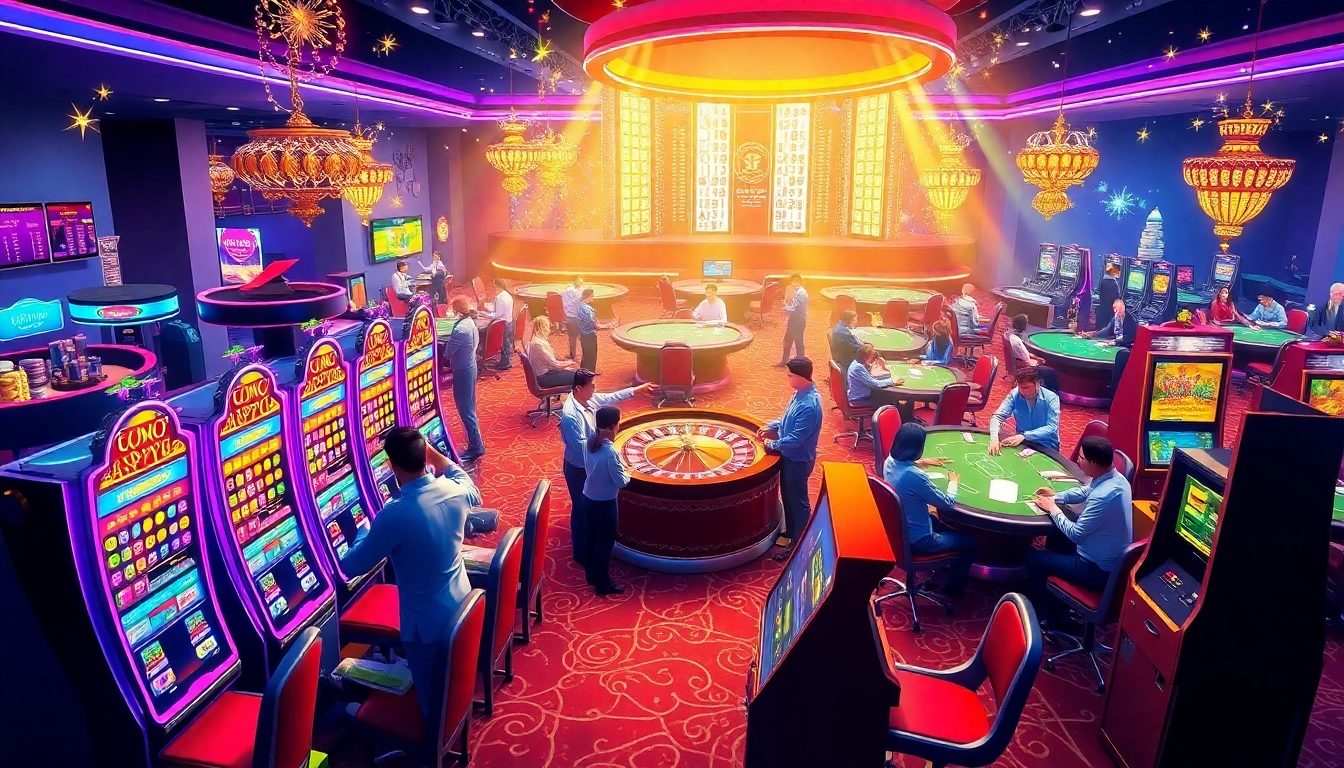 Experience the thrill of the casino floor at XX88, with vibrant lights, slot machines, and lively gameplay.