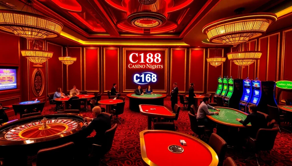 Jackpot excitement at C168 Casino featuring roulette and blackjack tables.