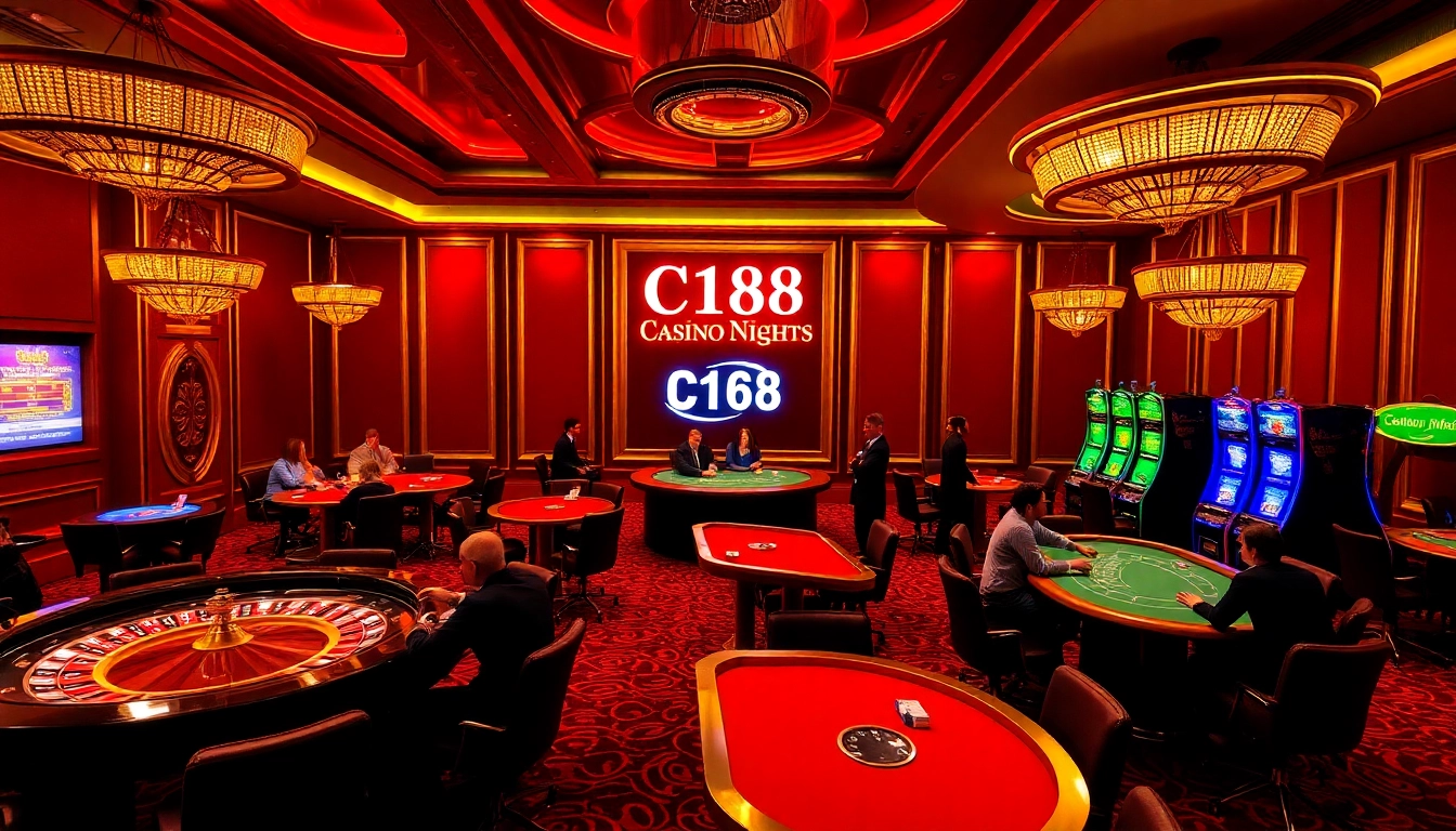 Jackpot excitement at C168 Casino featuring roulette and blackjack tables.