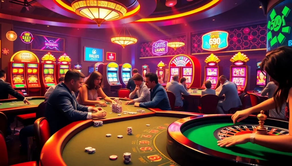 Exciting casino game experience at https://bl555c.it.com/ with players enjoying blackjack, poker, and vibrant slot machines.